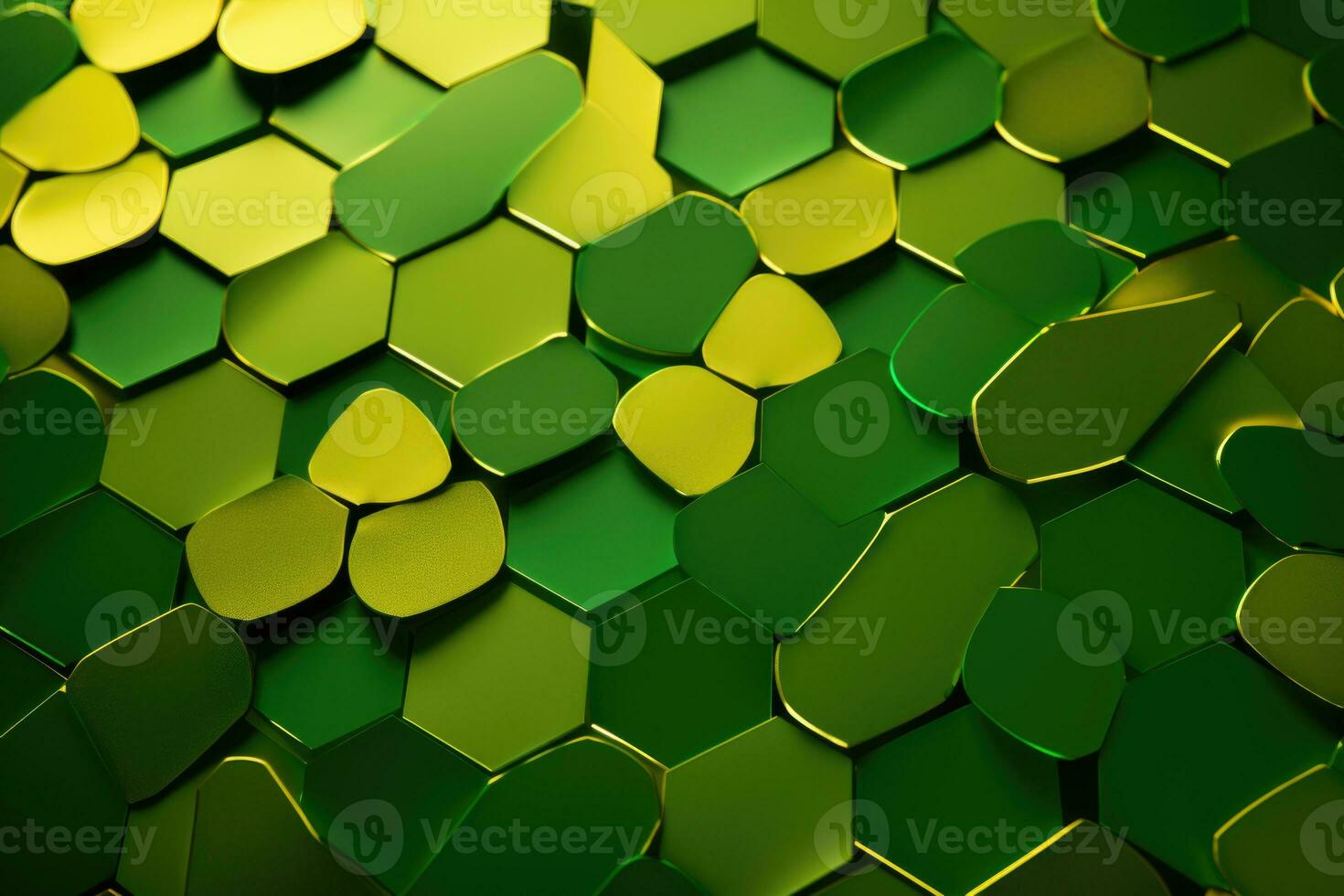 Background of green and gold metal plates. AI-Generated photo