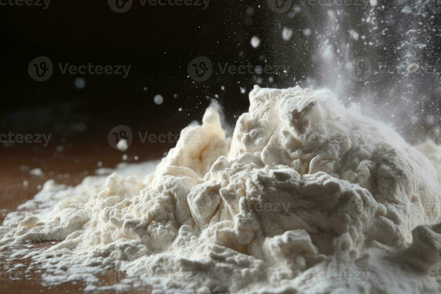 Macro close-up of flour. AI generated photo