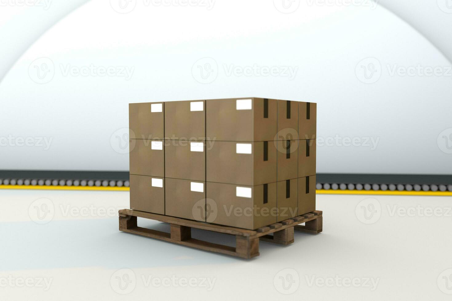 Boxes on wooden pallet photo