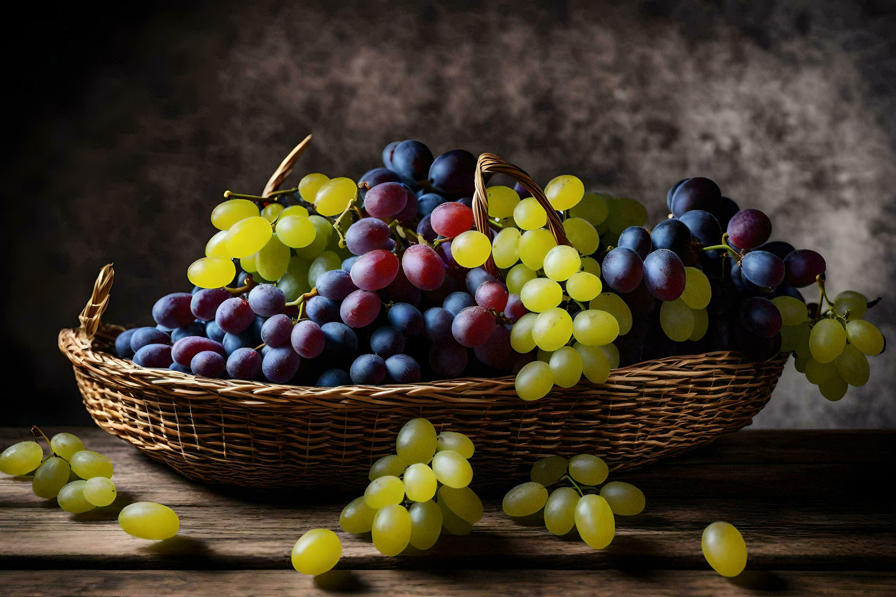 grapes, the fruit, the hd wallpaper. AI-Generated 31282000 Stock Photo