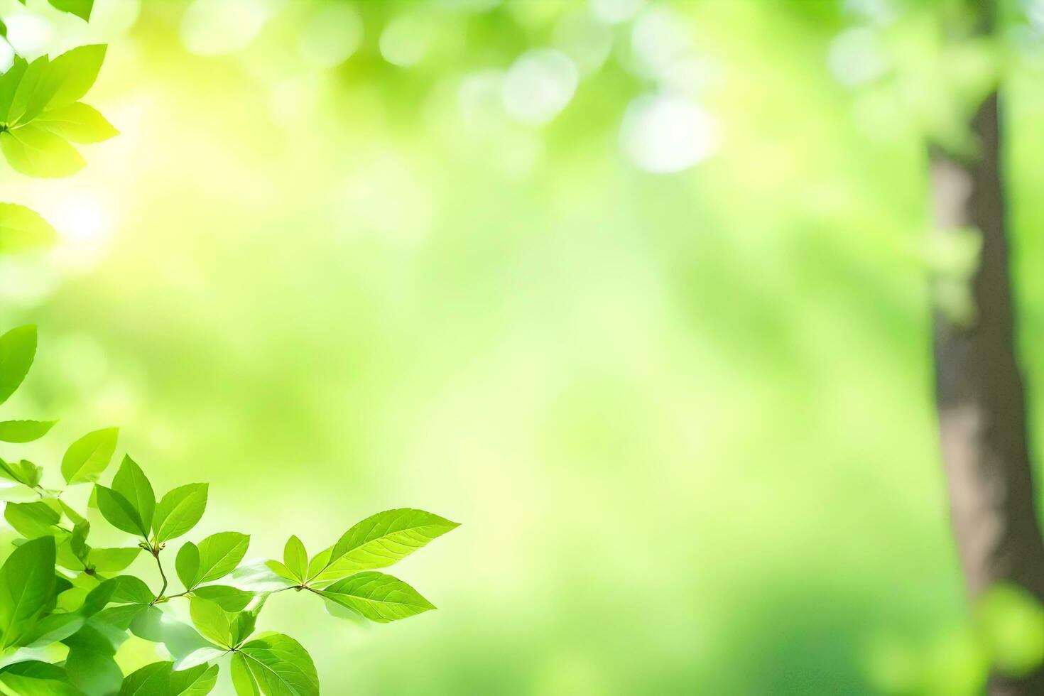 green leaves on a sunny day. AI-Generated photo