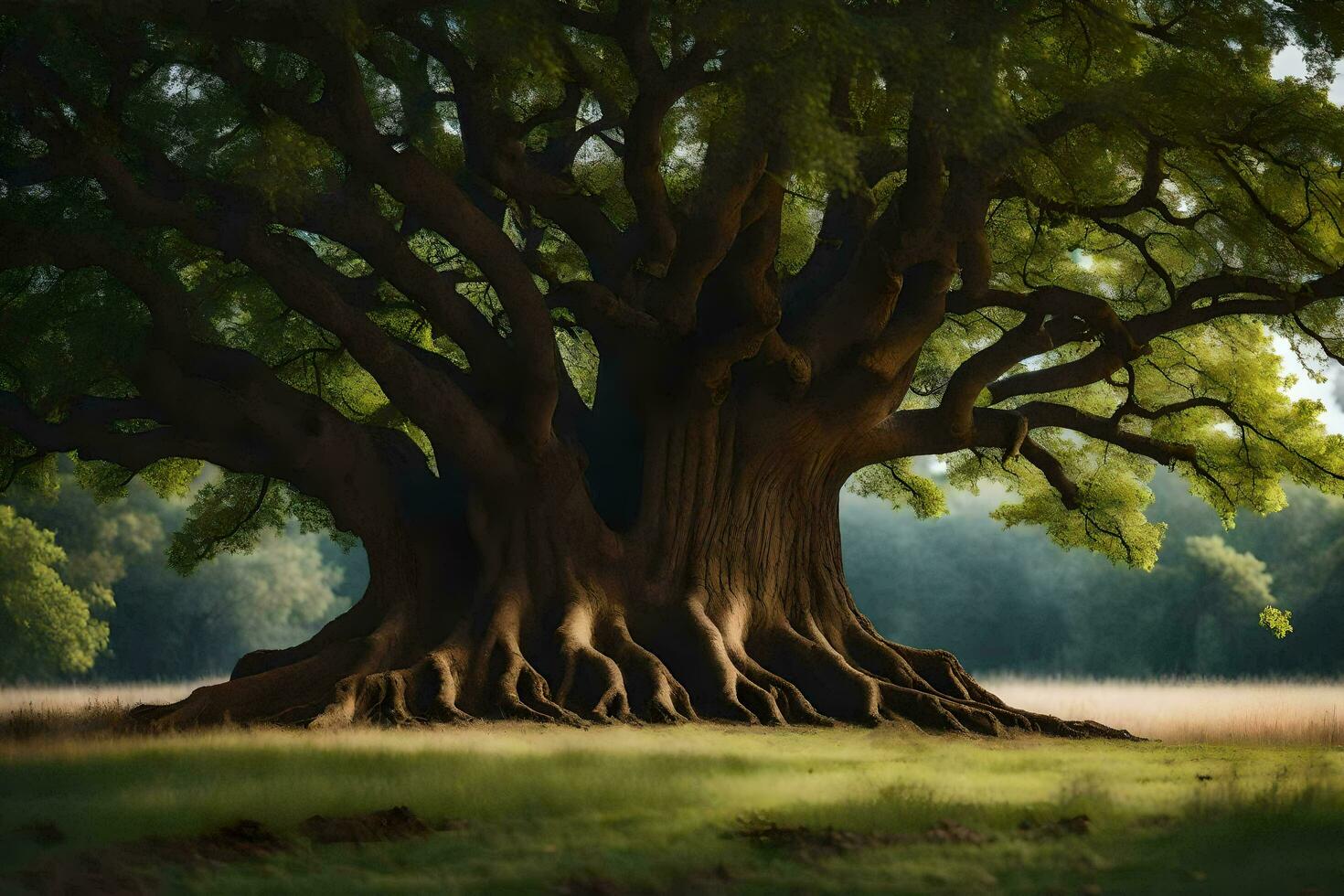 the giant oak tree by james mccormick. AI-Generated photo