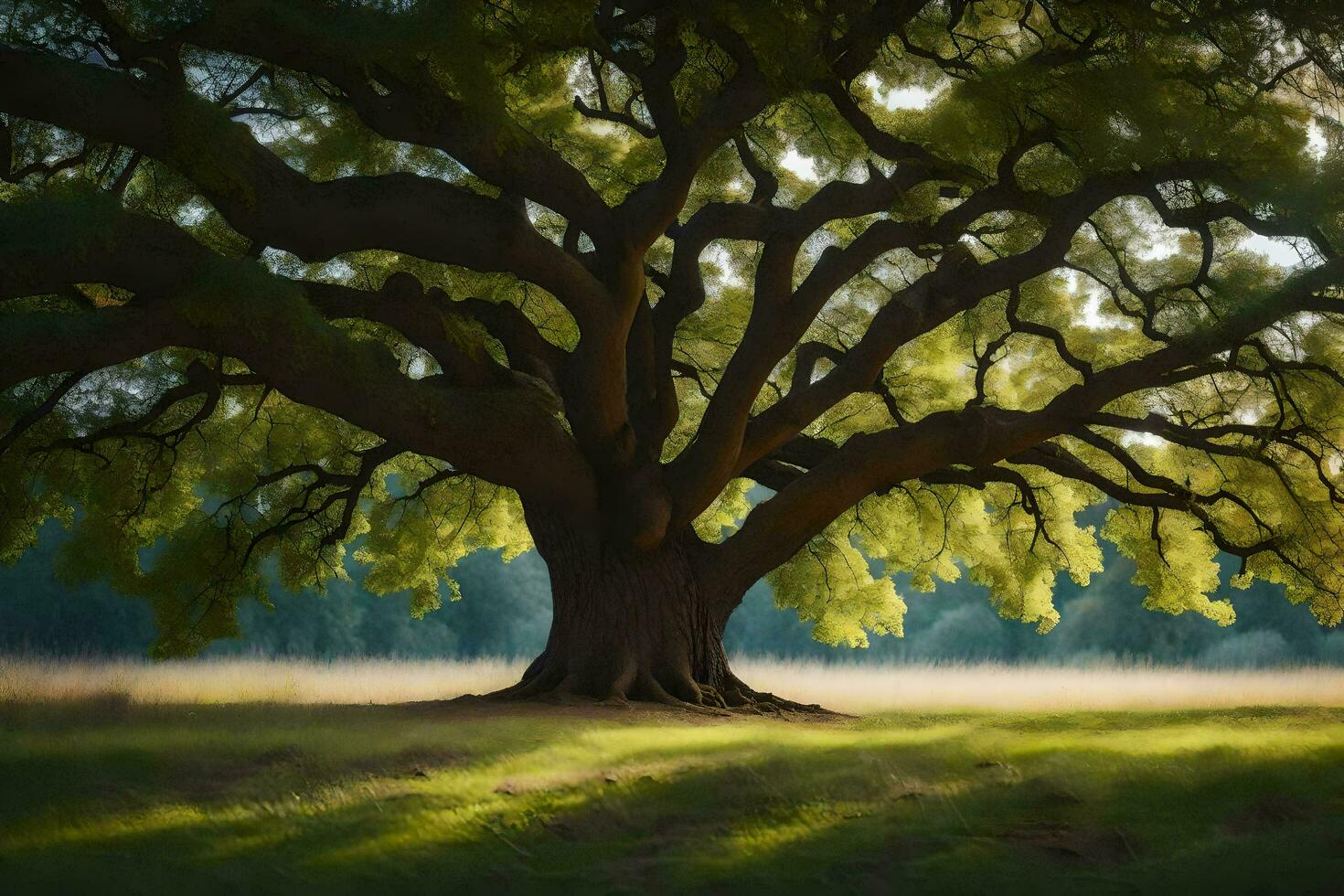 the oak tree by james harrison. AI-Generated photo