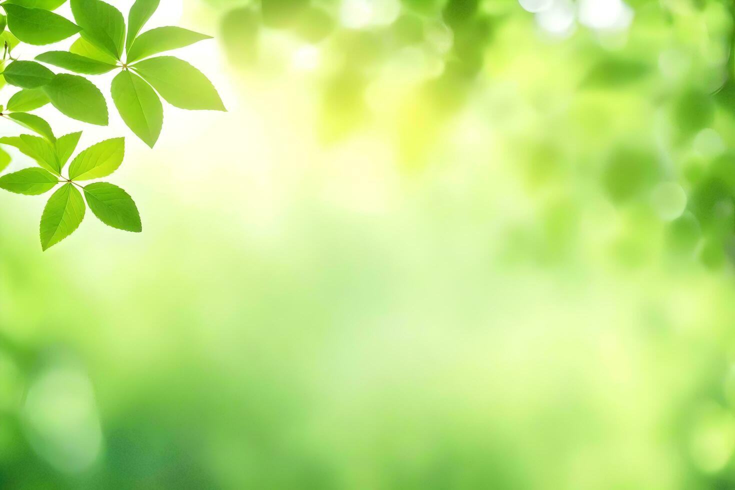 green leaves on a sunny day. AI-Generated photo