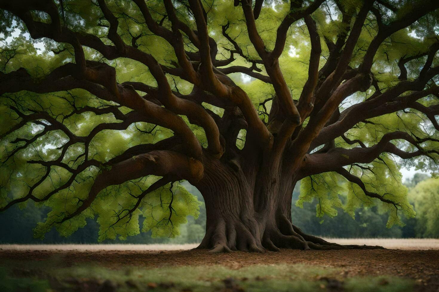 the largest oak tree in the world. AI-Generated photo