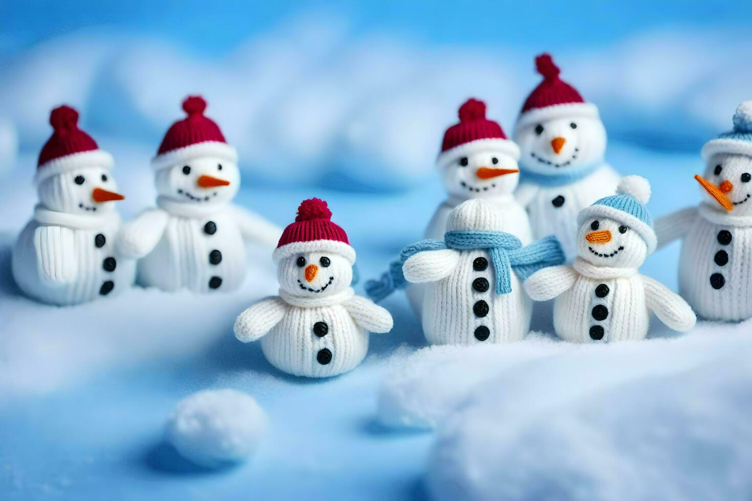 snowmen made from knitwear. AI-Generated photo