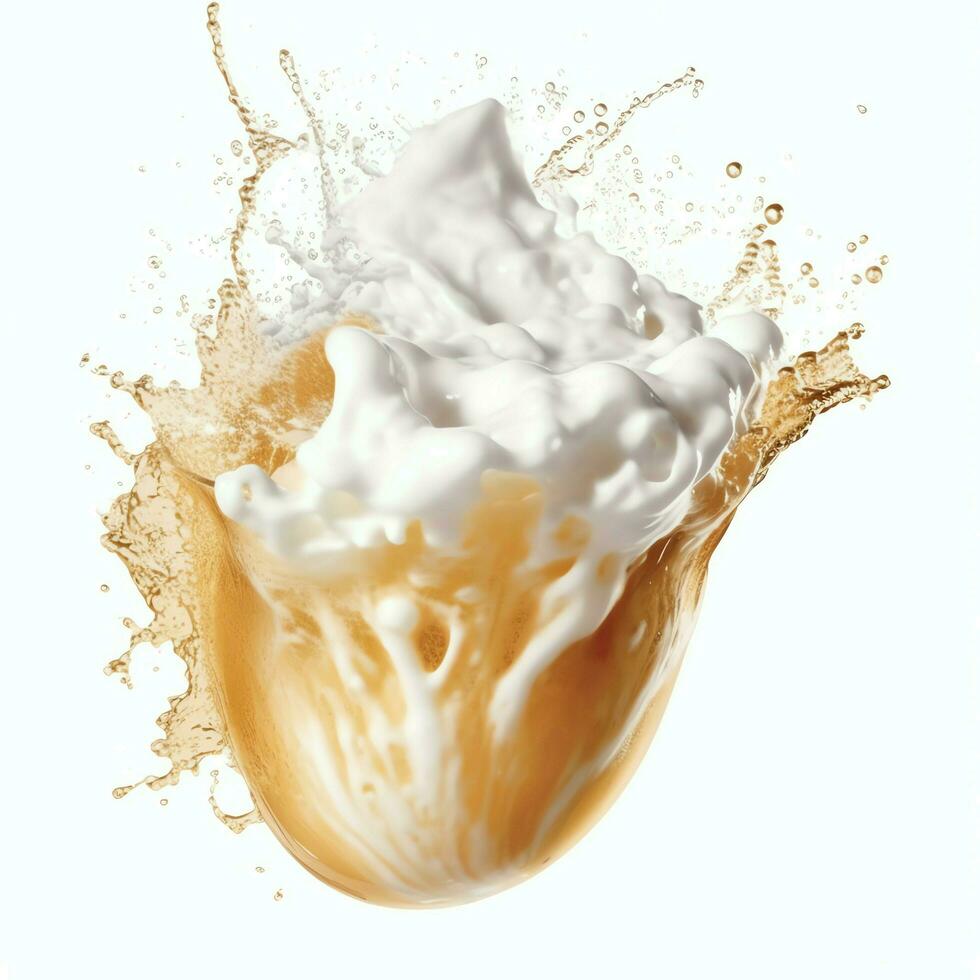 A glass of cold fresh beer with cap of foam. Splash of foam with tasty american beer. Beer day concept by AI Generated photo