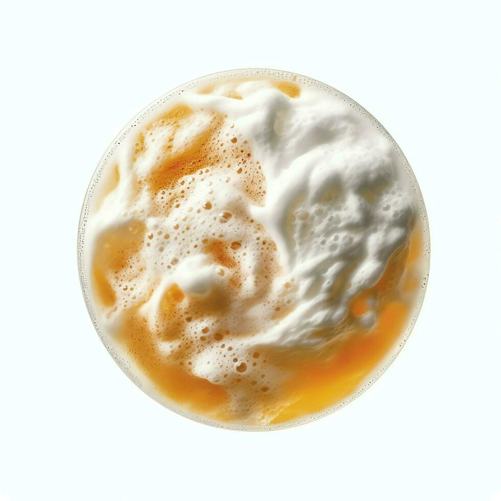 A glass of cold fresh beer with cap of foam. Splash of foam with tasty american beer. Beer day concept by AI Generated photo