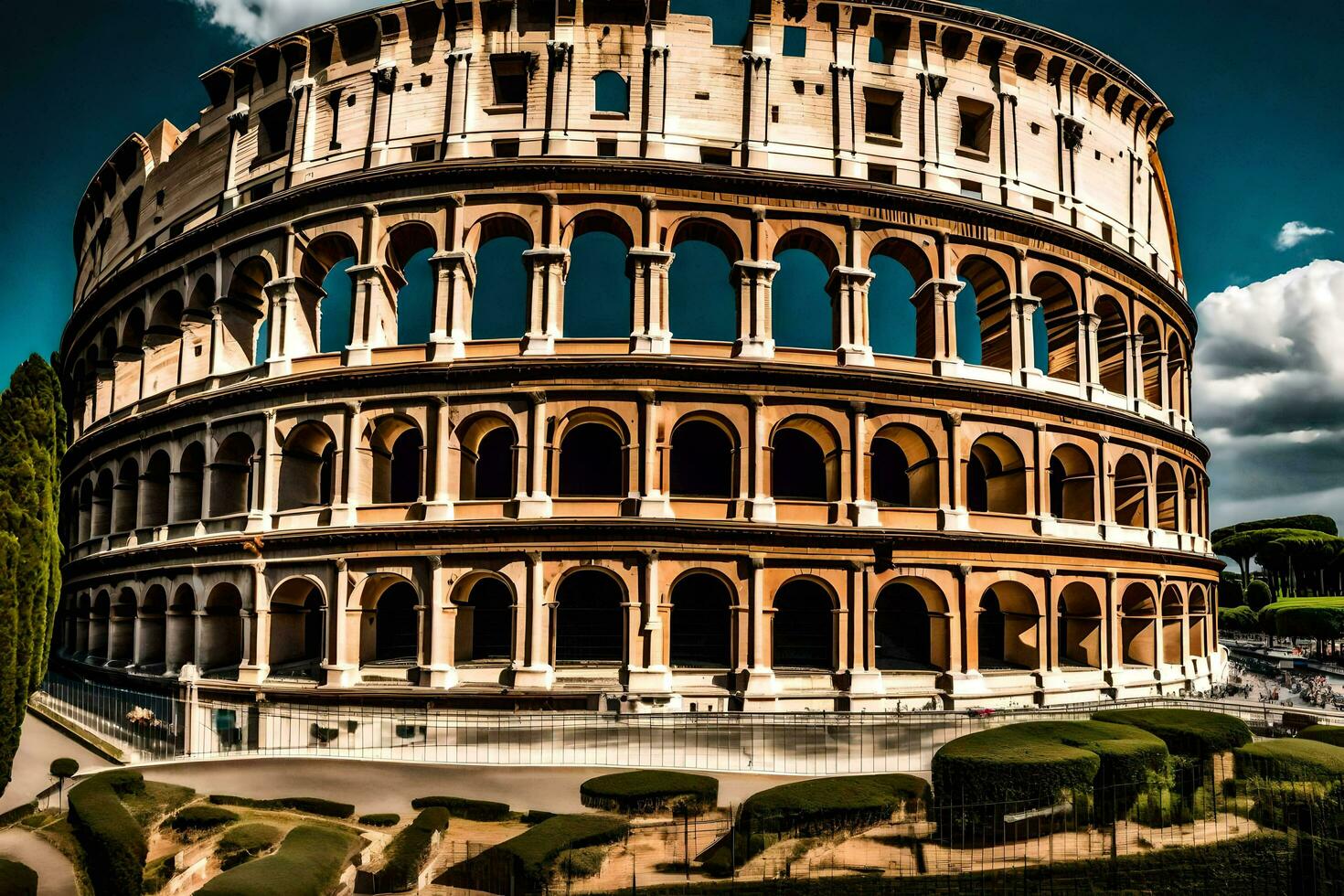 el coliseo en Roma, Italia. generado por ai foto