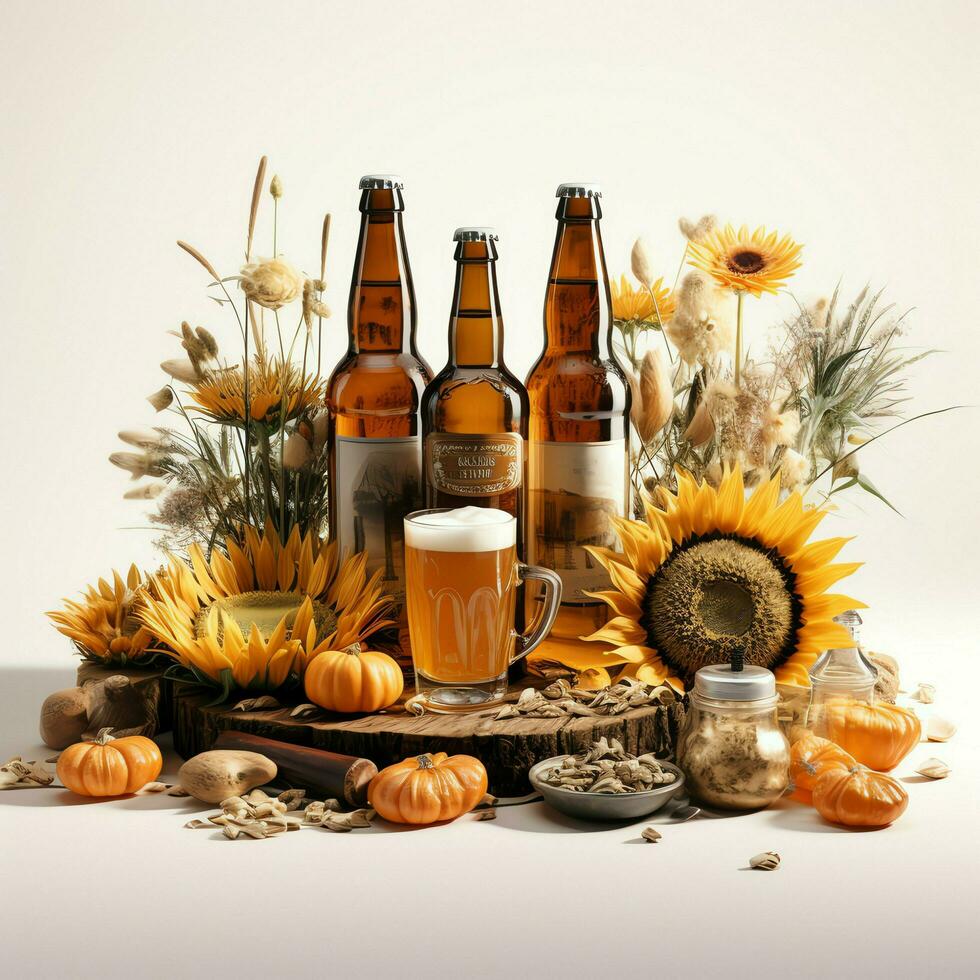 A glass of cold fresh beer with cap of foam. Splash of foam with tasty american beer. Beer day concept by AI Generated photo