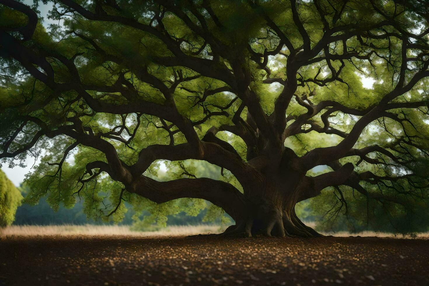 the largest oak tree in the world. AI-Generated photo