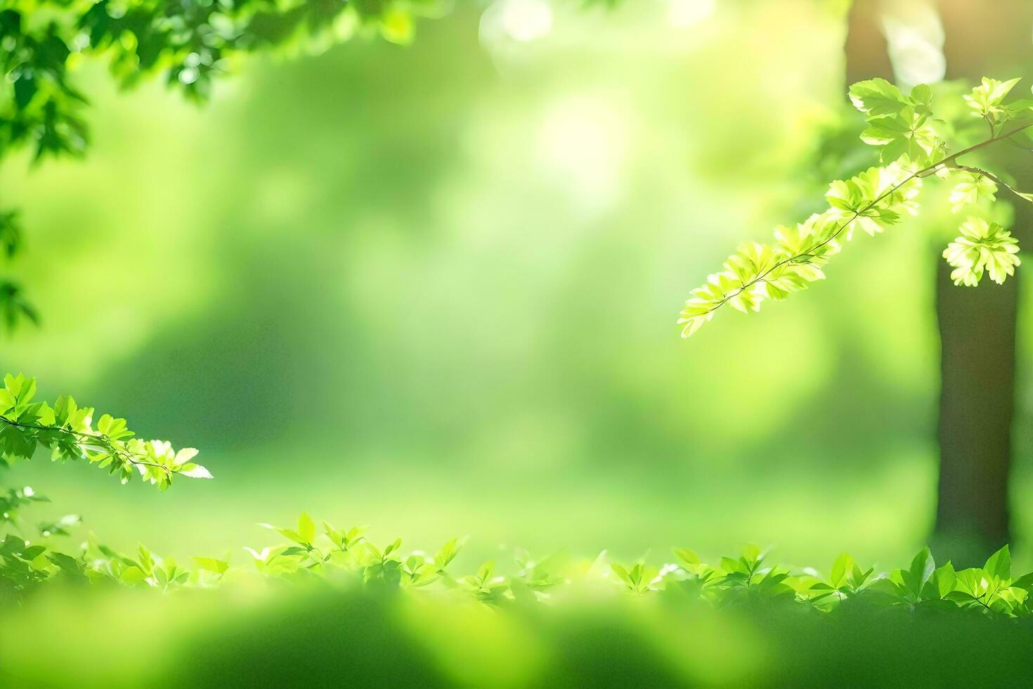 green leaves in the forest. AI-Generated photo