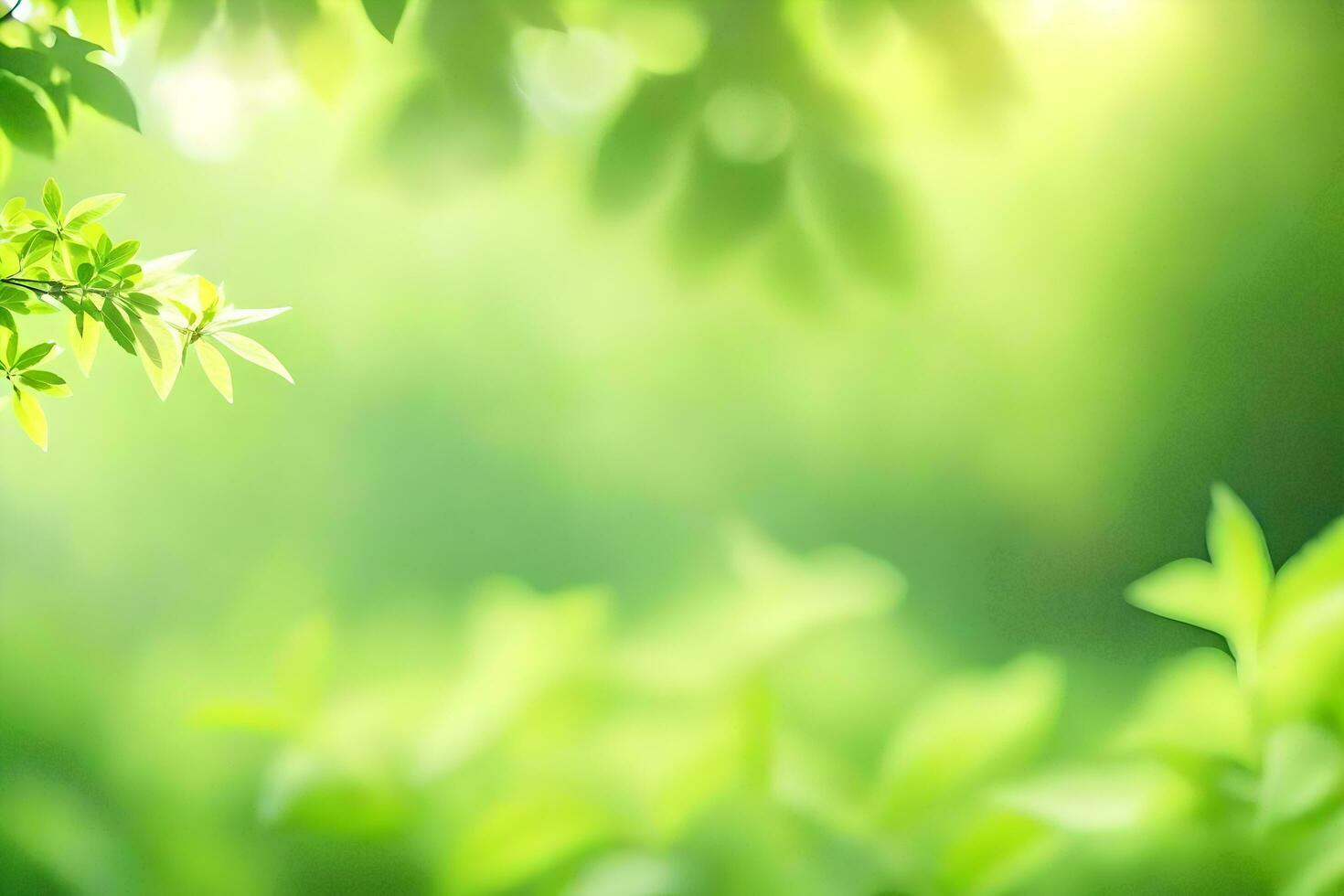 green leaves on a sunny day. AI-Generated photo