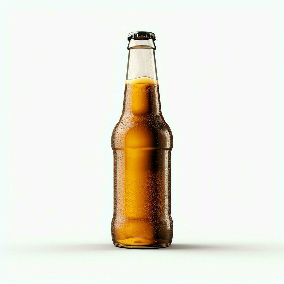 A glass of cold fresh beer with cap of foam. Splash of foam with tasty american beer. Beer day concept by AI Generated photo