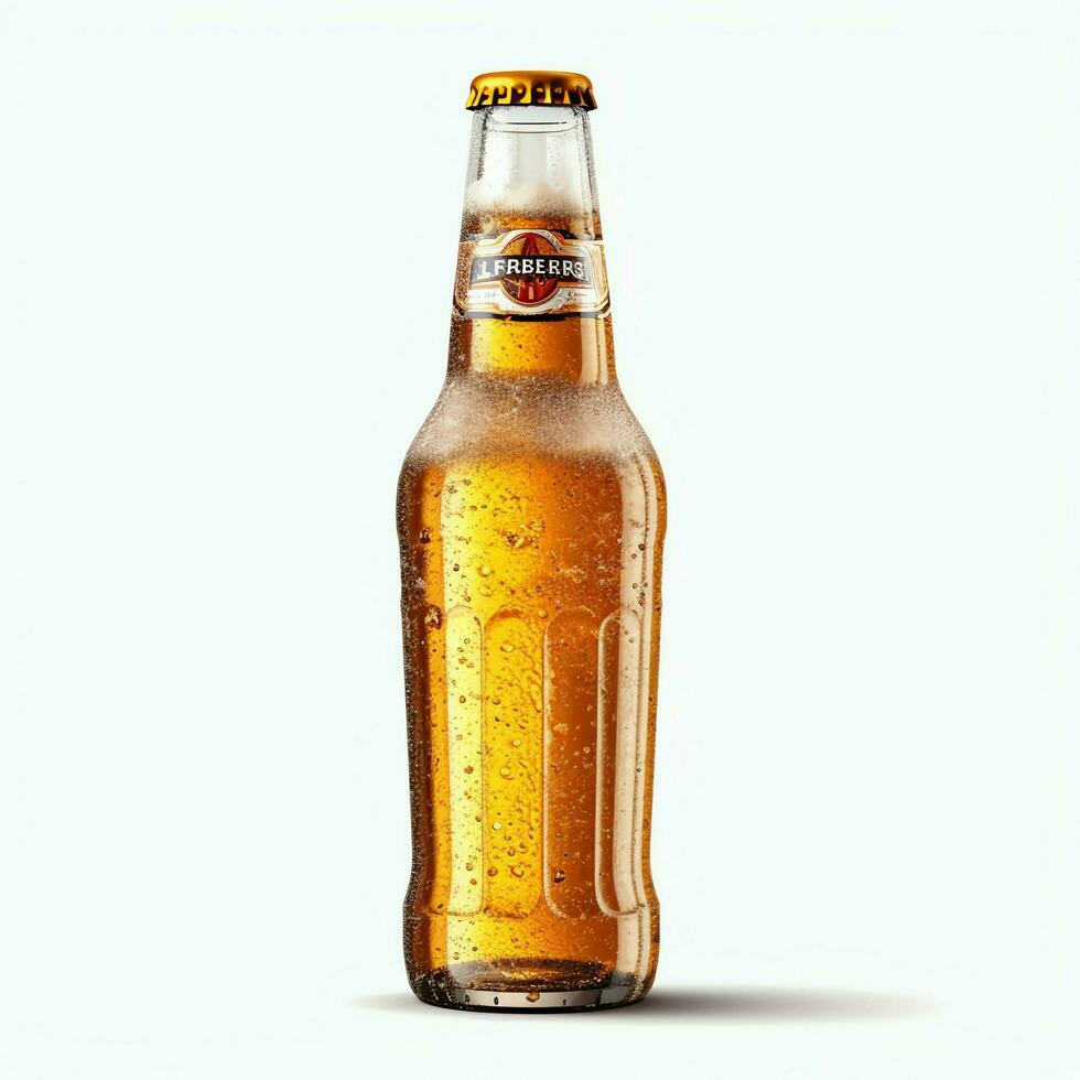 A glass of cold fresh beer with cap of foam. Splash of foam with tasty american beer. Beer day concept by AI Generated photo