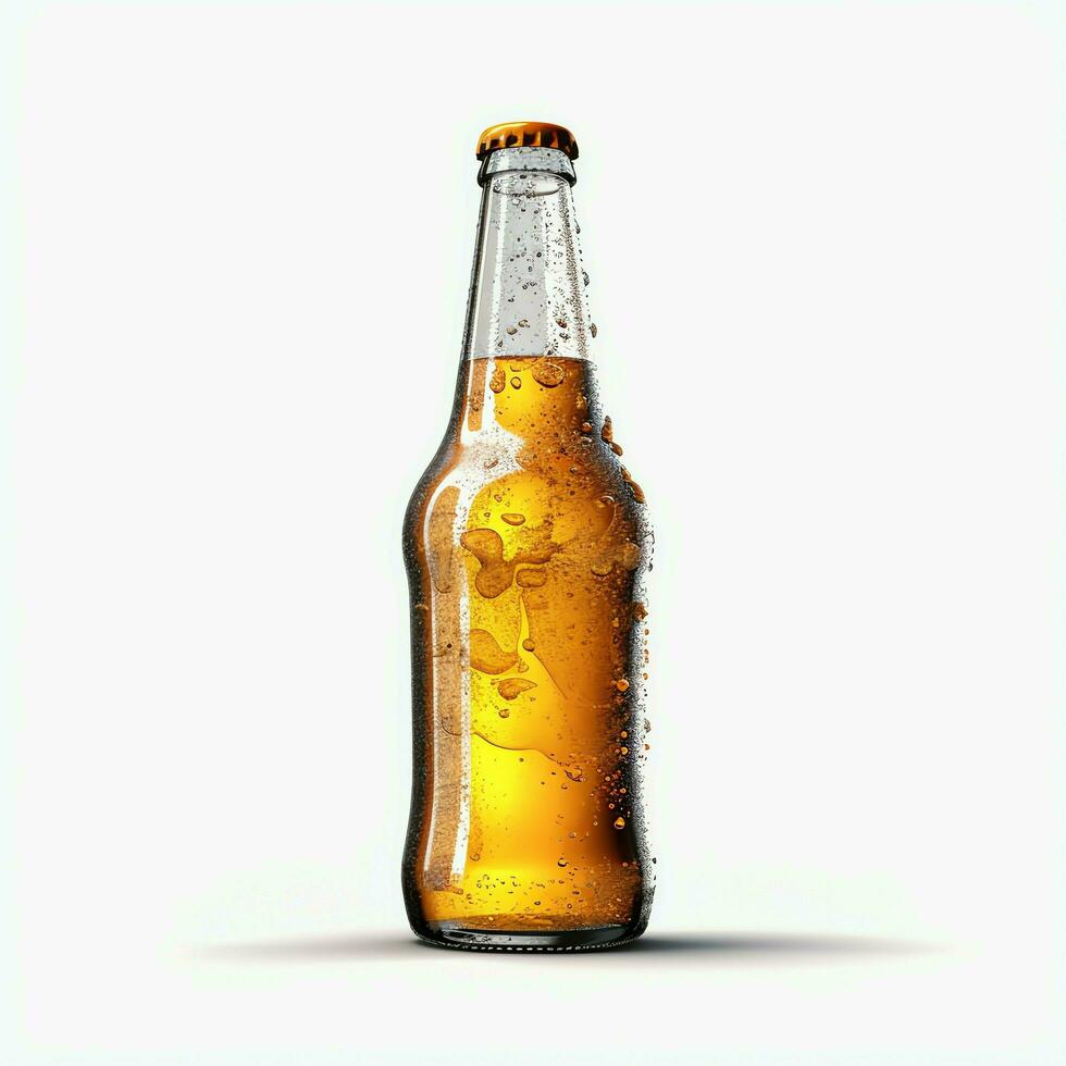 A glass of cold fresh beer with cap of foam. Splash of foam with tasty american beer. Beer day concept by AI Generated photo