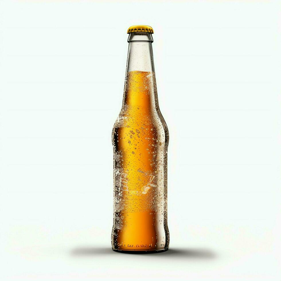 A glass of cold fresh beer with cap of foam. Splash of foam with tasty american beer. Beer day concept by AI Generated photo
