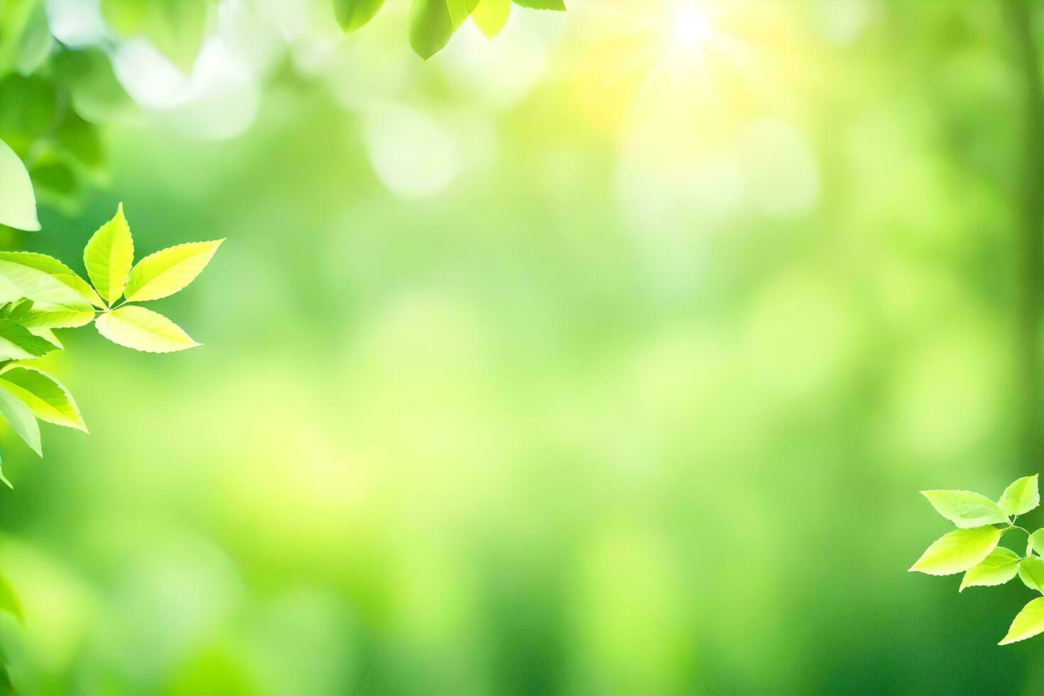 green leaves on a sunny day. AI-Generated photo