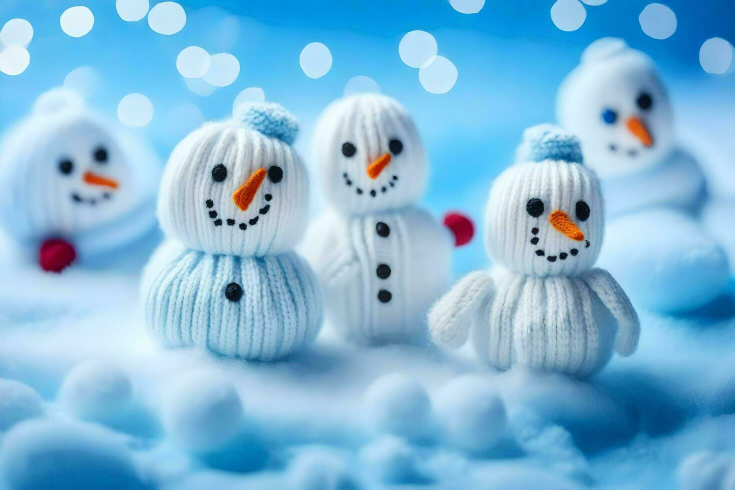 snowmen in the snow wallpaper. AI-Generated photo