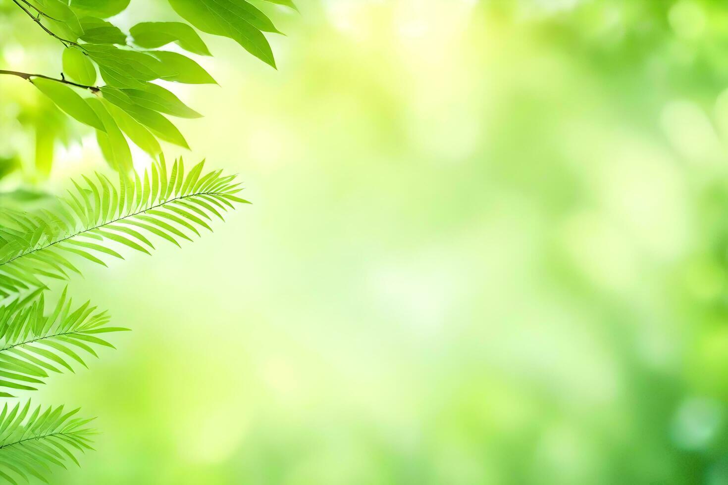 green leaves on a sunny day. AI-Generated photo