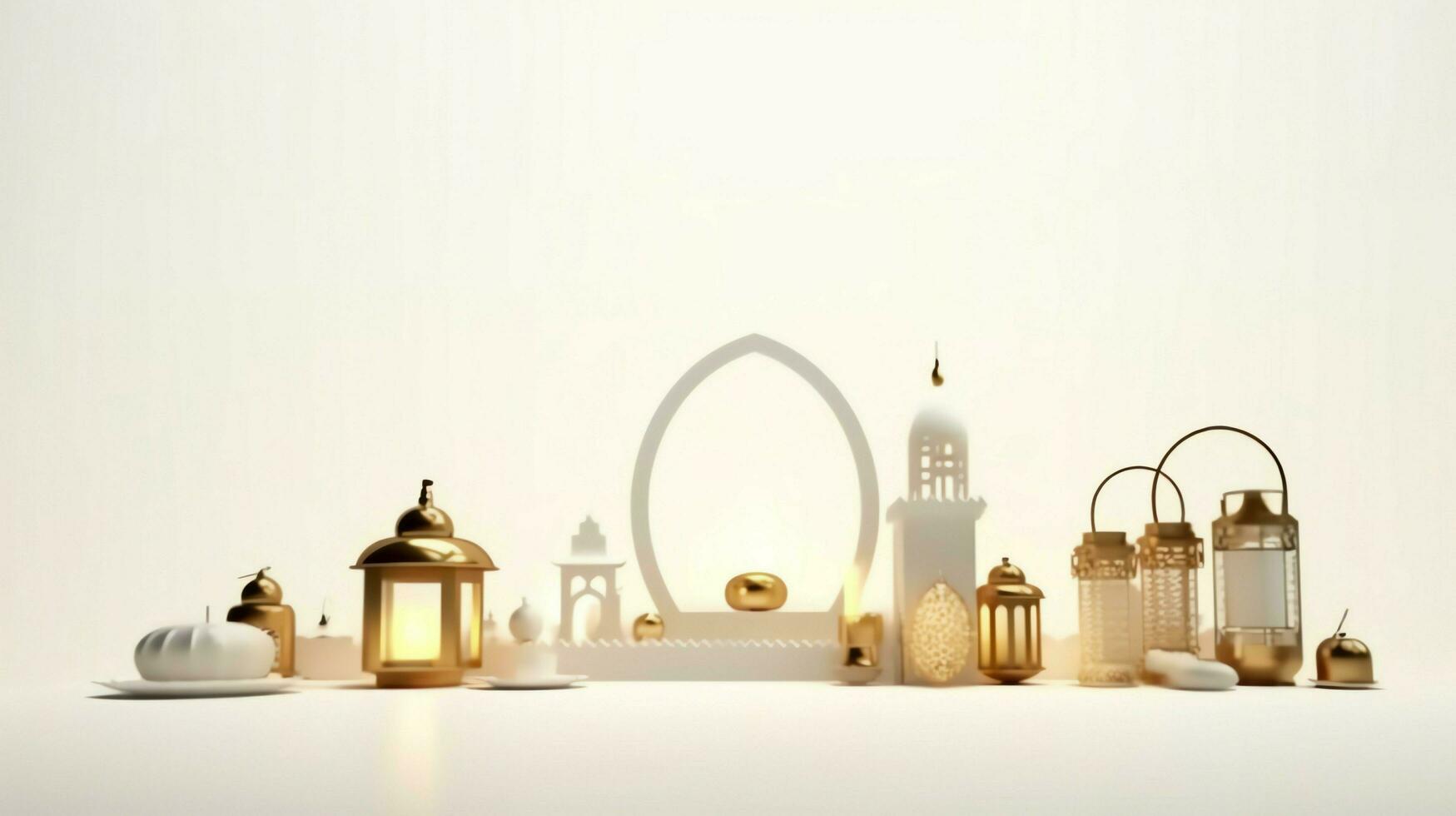 Eid mubarak and ramadan kareem greetings with islamic lantern and mosque. Eid al fitr background. Eid al fitr background of window concept by AI Generated photo