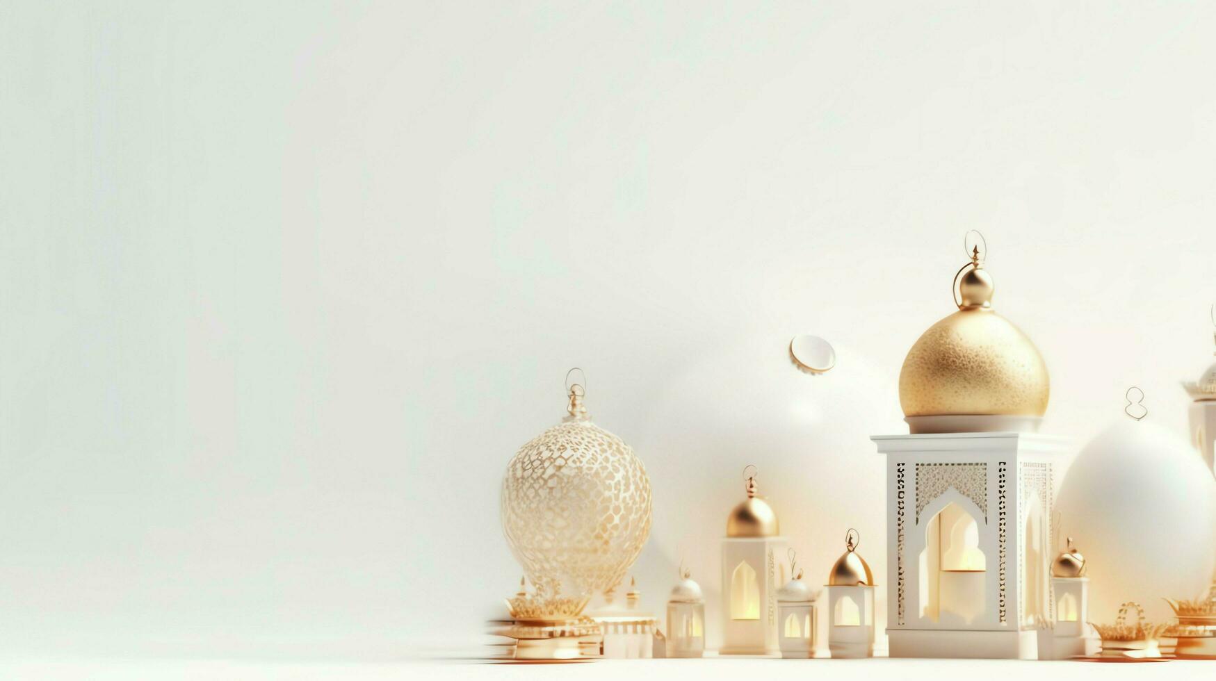 Eid mubarak and ramadan kareem greetings with islamic lantern and mosque. Eid al fitr background. Eid al fitr background of window concept by AI Generated photo