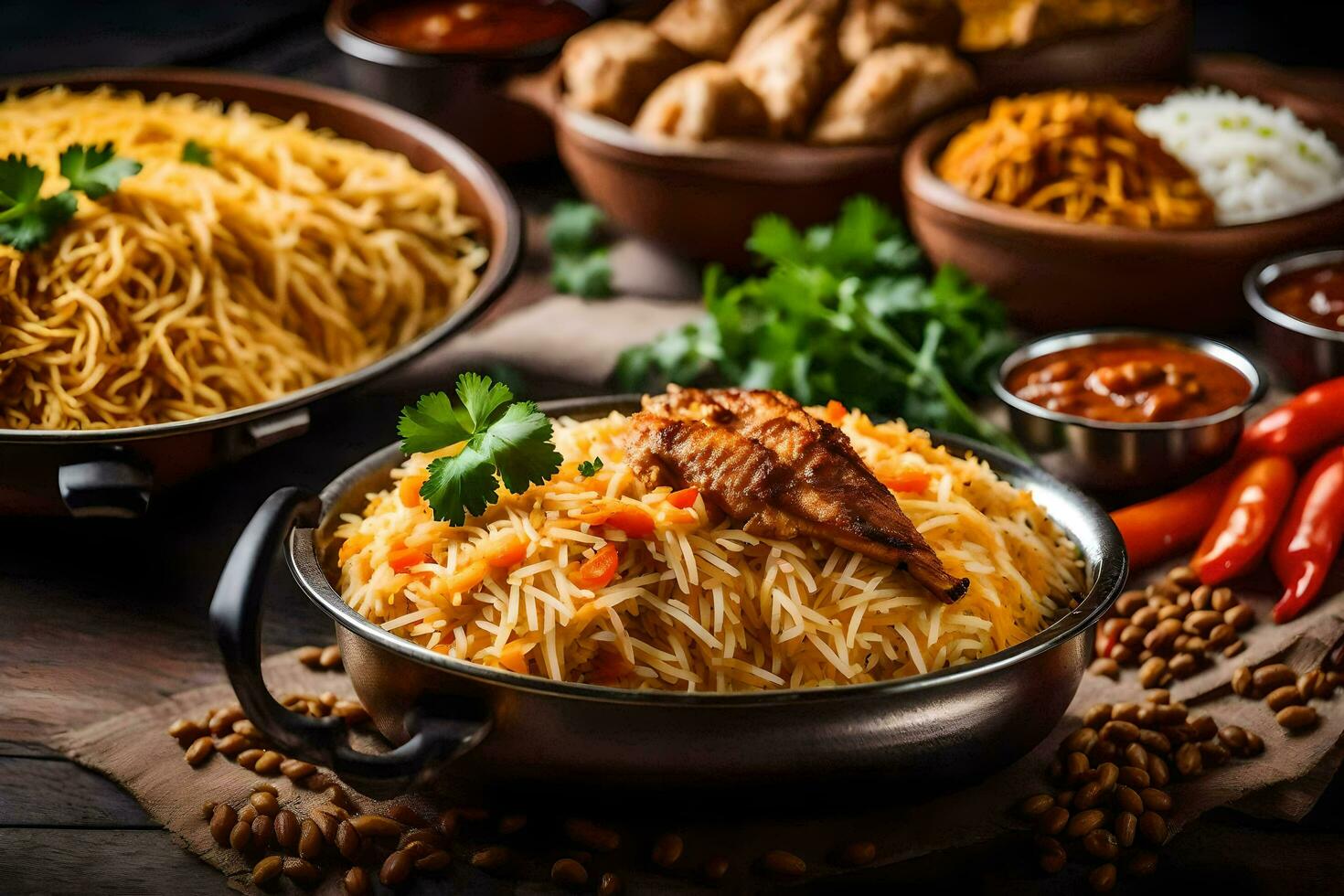 indian food is a popular dish in india. AI-Generated photo