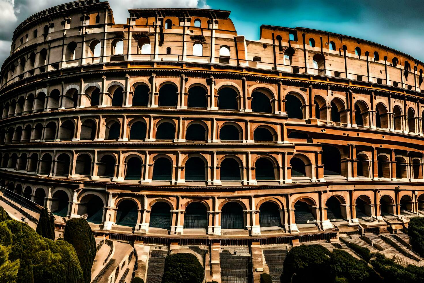 el coliseo en Roma, Italia. generado por ai foto