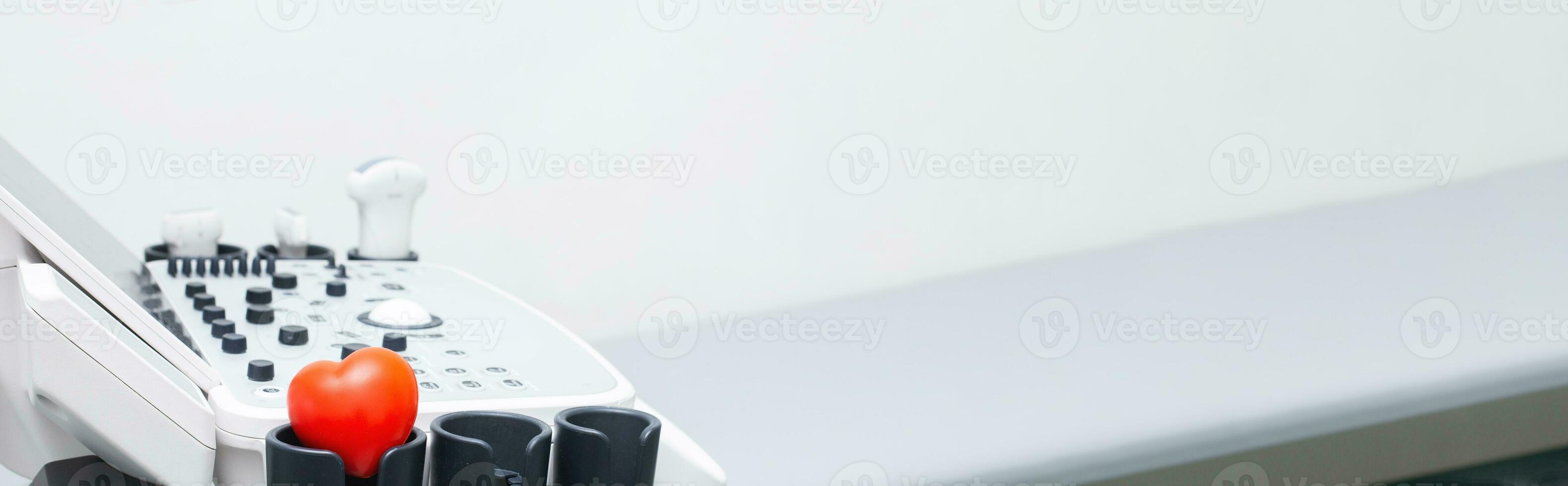 Modern ultrasound machine, scanners and sensors close-up. Medical equipment in the clinic. photo