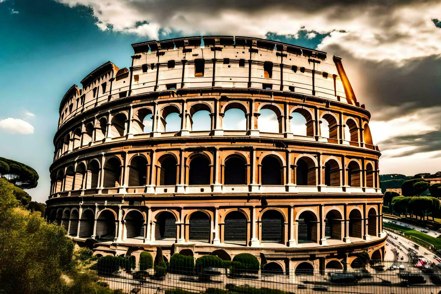 the colosseum in rome, italy. AI-Generated photo
