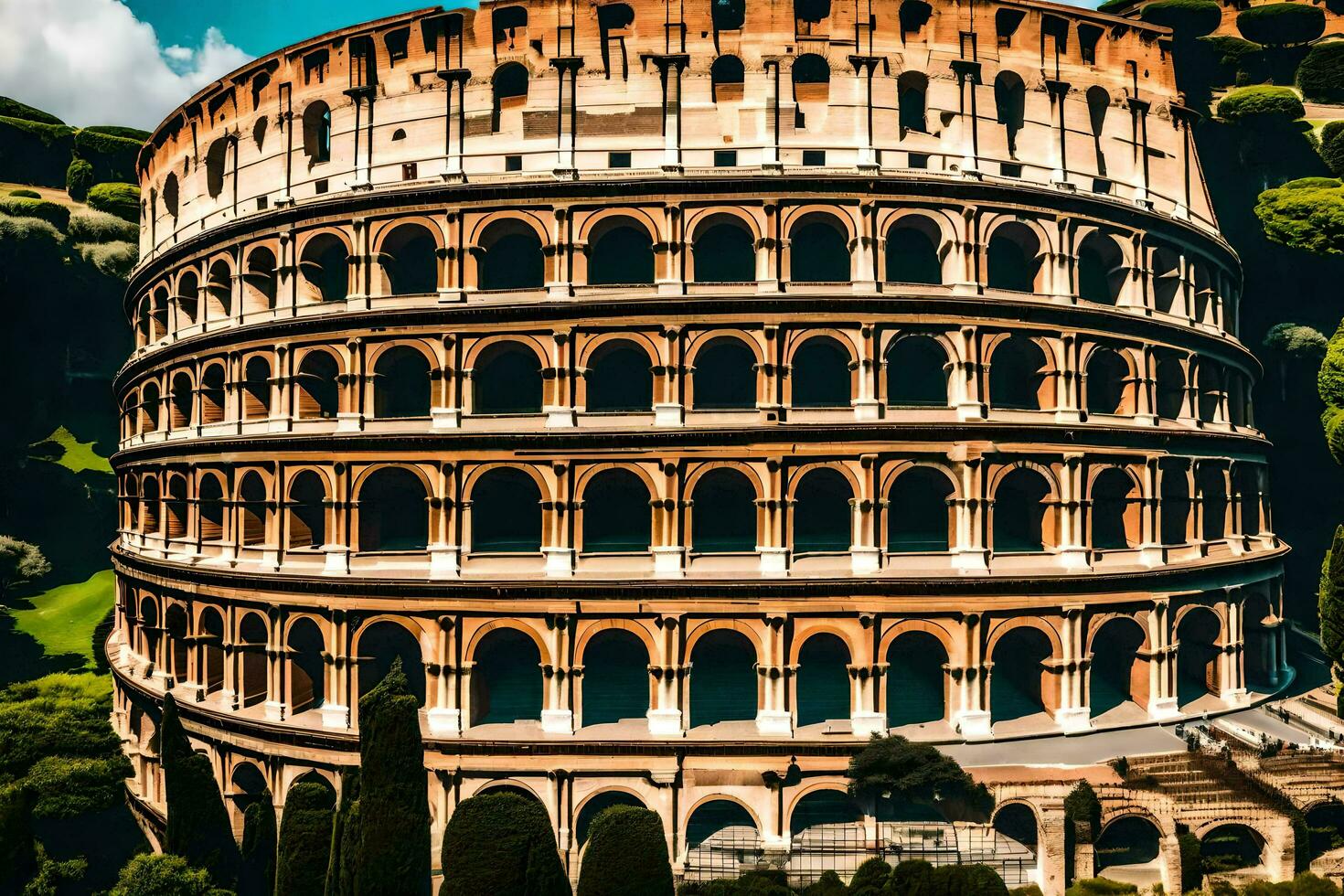 the colosseum in rome, italy. AI-Generated photo