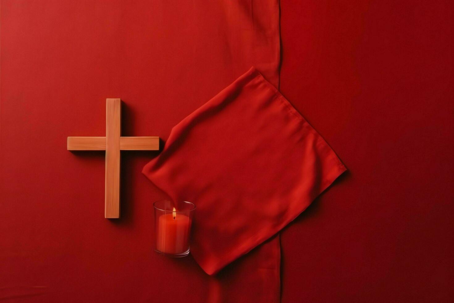 Happy good friday celebration concept with crown of thorns, bible, christian cross and copy space concept by AI Generated photo