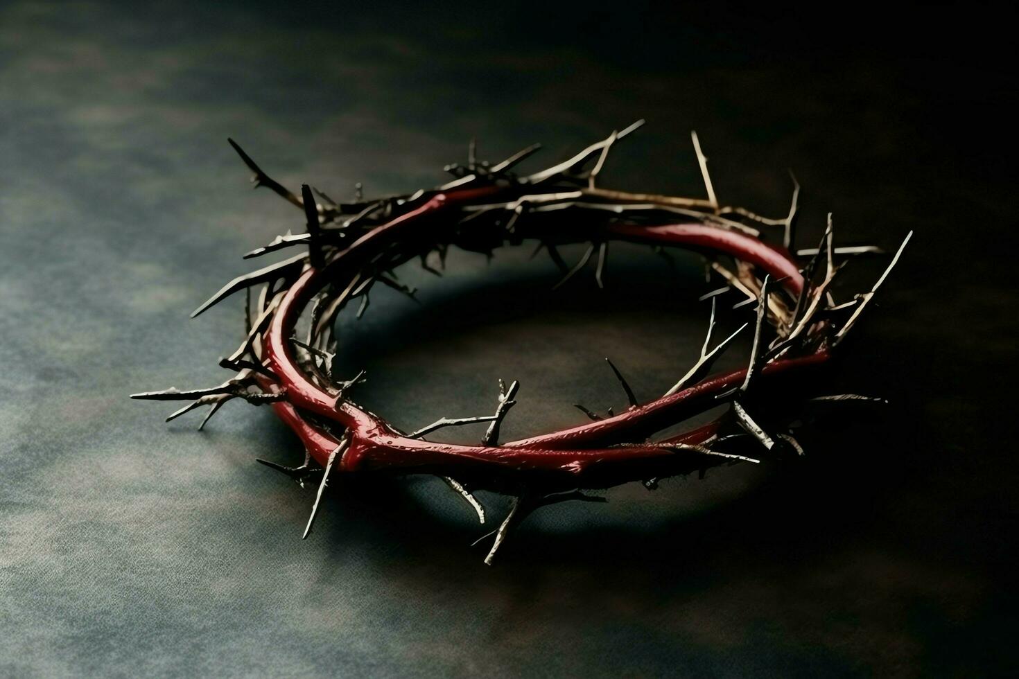 Happy good friday celebration concept with crown of thorns, bible, christian cross and copy space concept by AI Generated photo