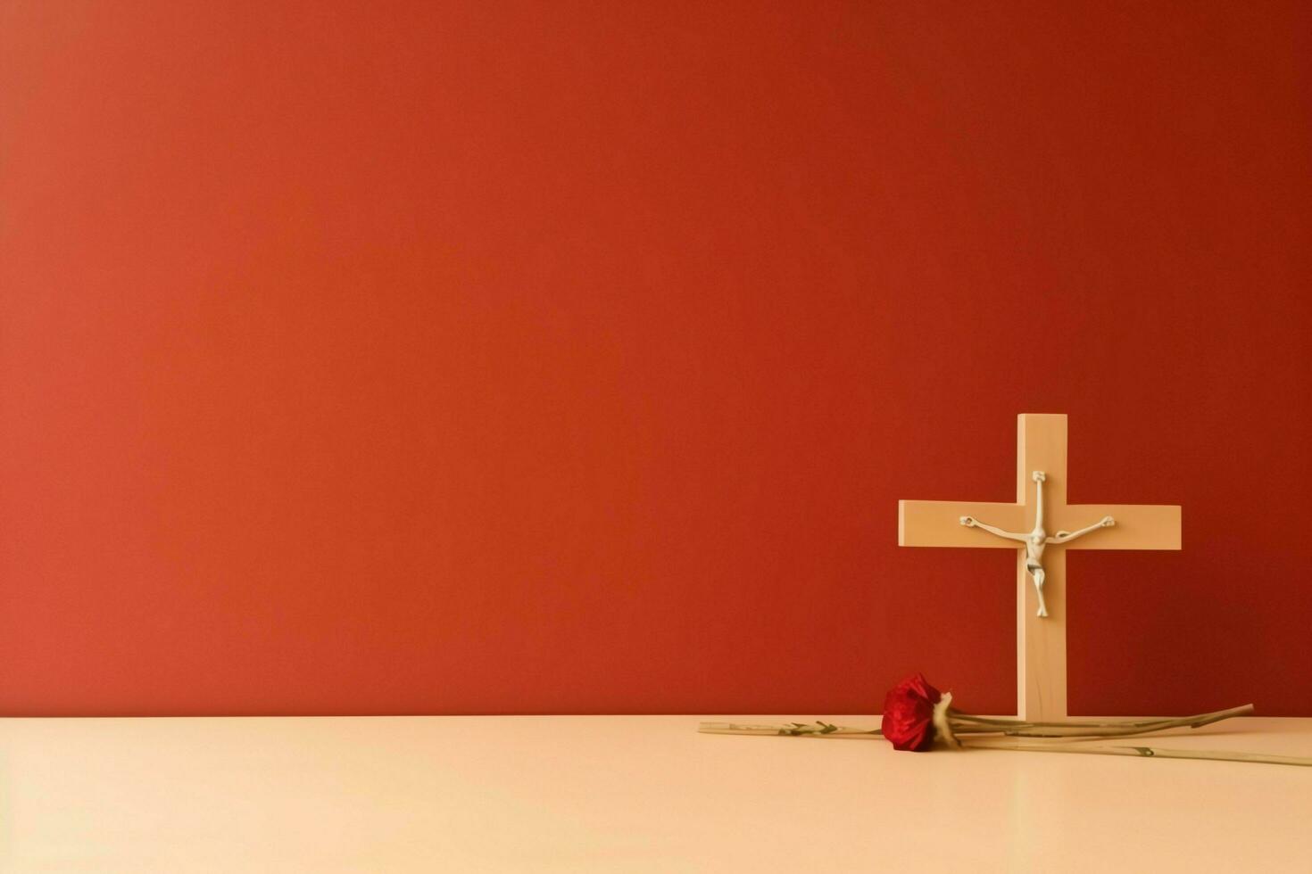 Happy good friday celebration concept with crown of thorns, bible, christian cross and copy space concept by AI Generated photo