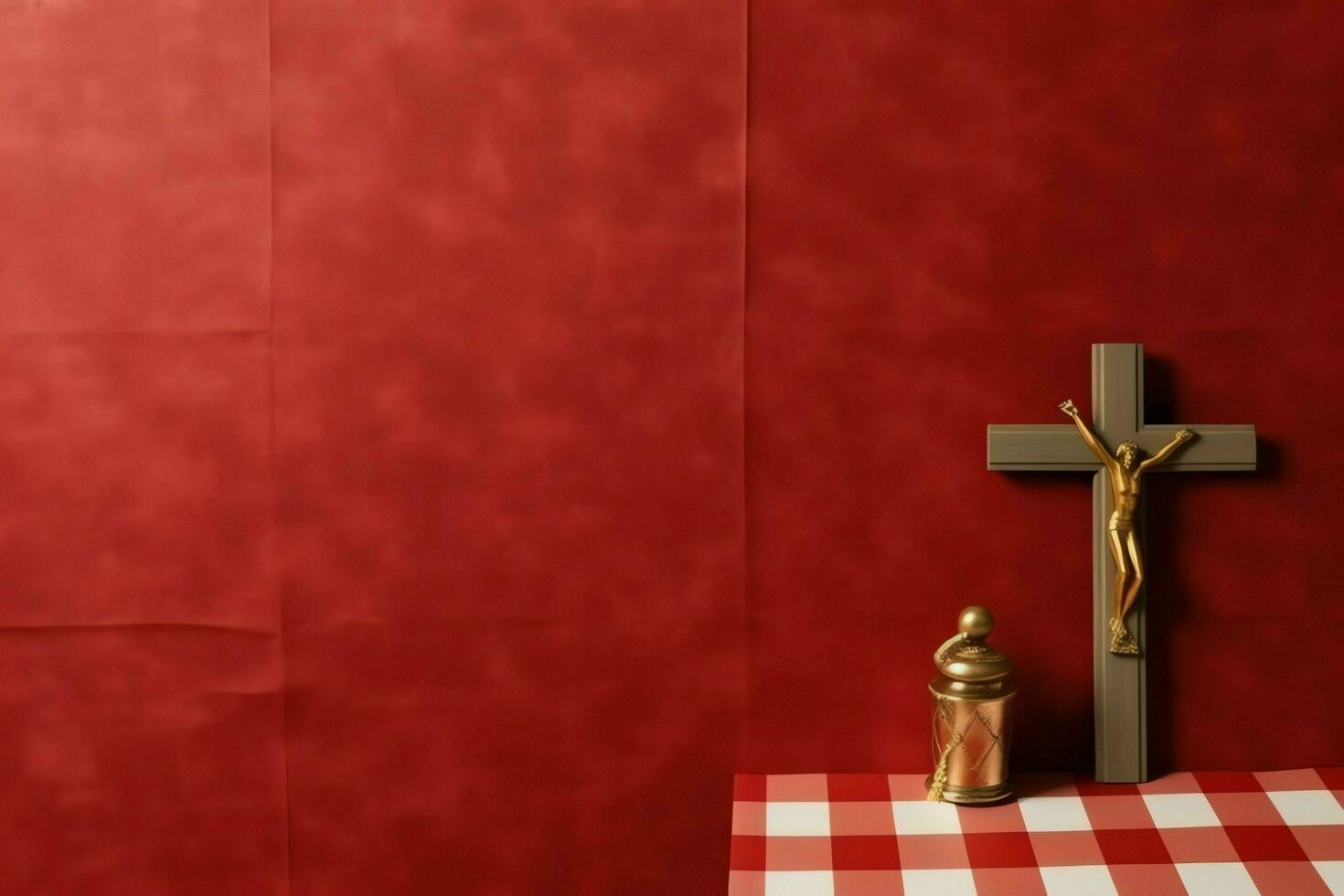 Happy good friday celebration concept with crown of thorns, bible, christian cross and copy space concept by AI Generated photo