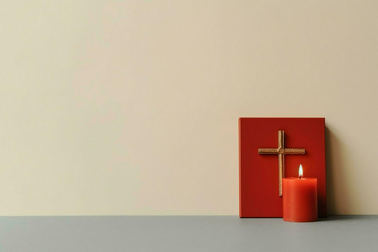 Happy good friday celebration concept with crown of thorns, bible, christian cross and copy space concept by AI Generated photo
