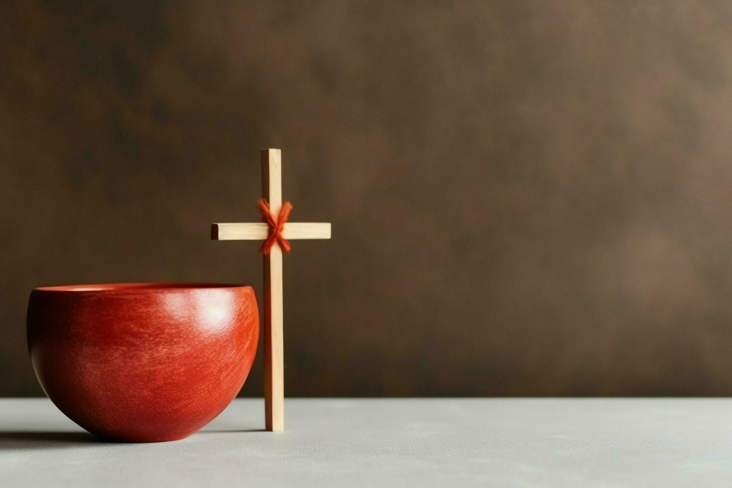 Happy good friday celebration concept with crown of thorns, bible, christian cross and copy space concept by AI Generated photo
