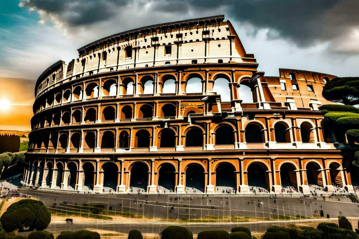 the colosseum in rome, italy. AI-Generated photo