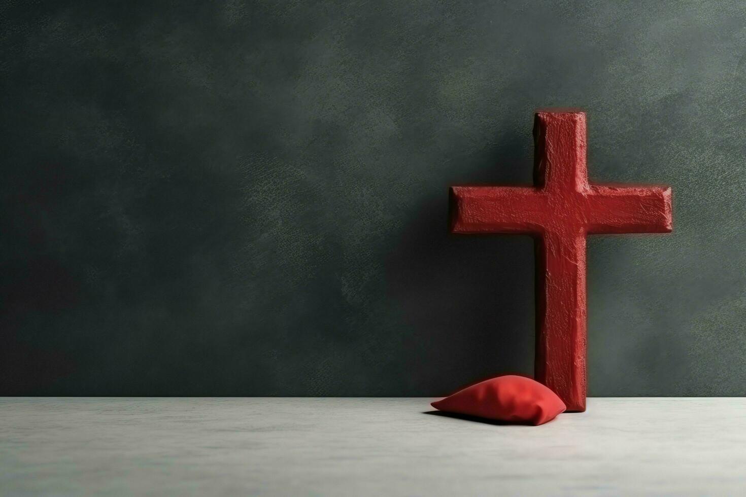 Happy good friday celebration concept with crown of thorns, bible, christian cross and copy space concept by AI Generated photo