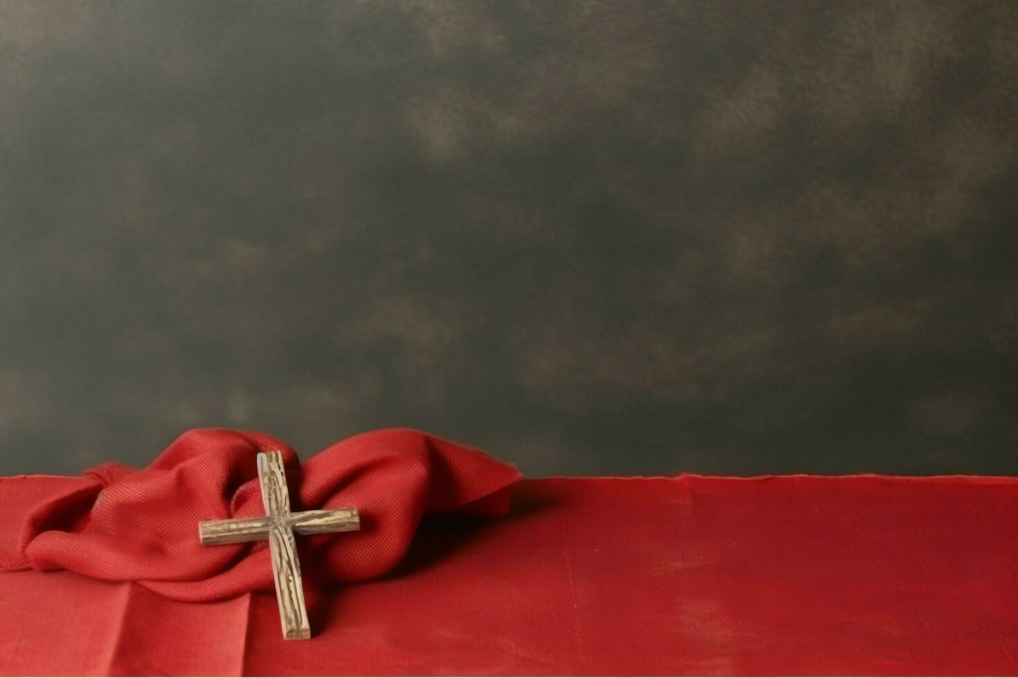 Happy good friday celebration concept with crown of thorns, bible, christian cross and copy space concept by AI Generated photo