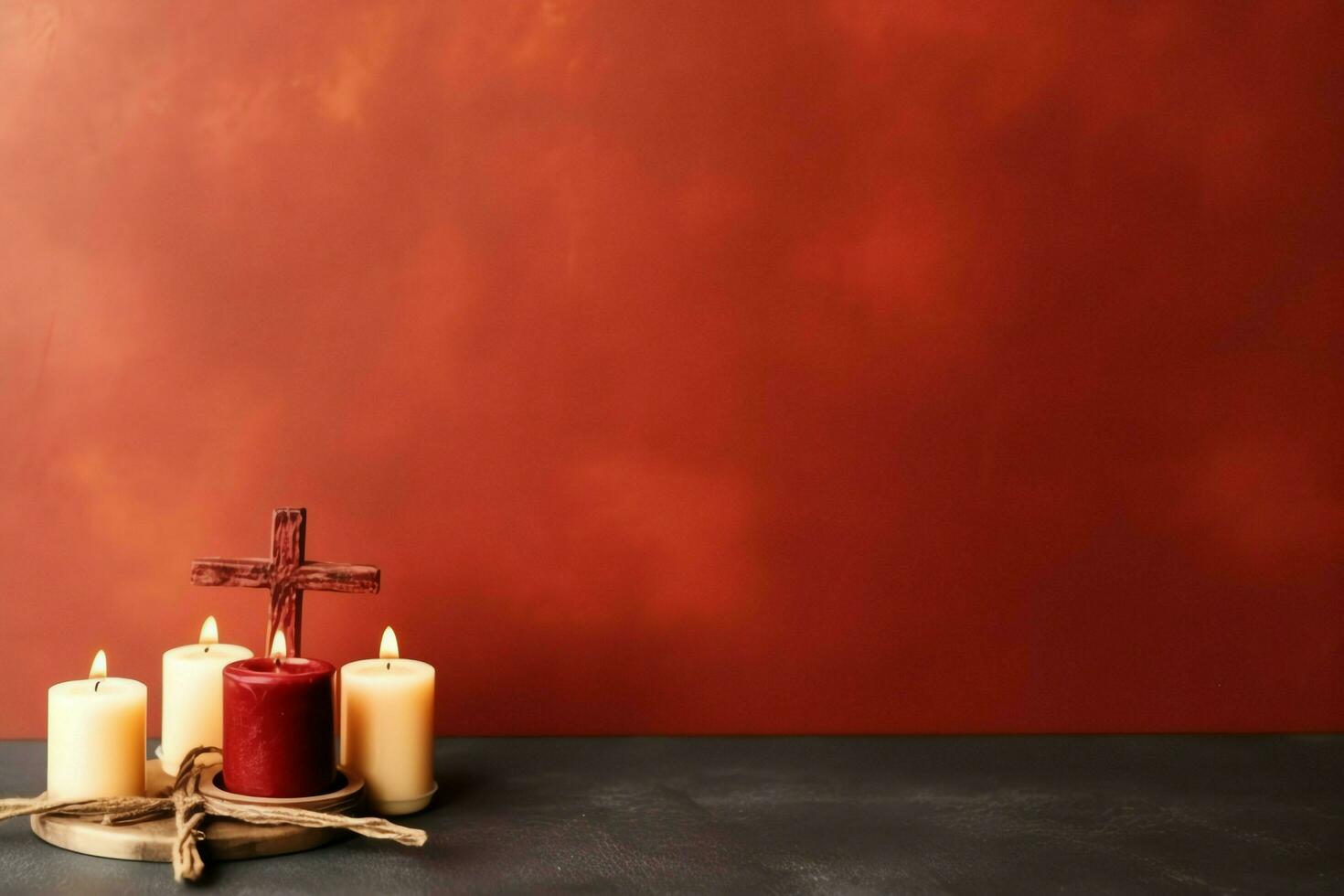 Happy good friday celebration concept with crown of thorns, bible, christian cross and copy space concept by AI Generated photo
