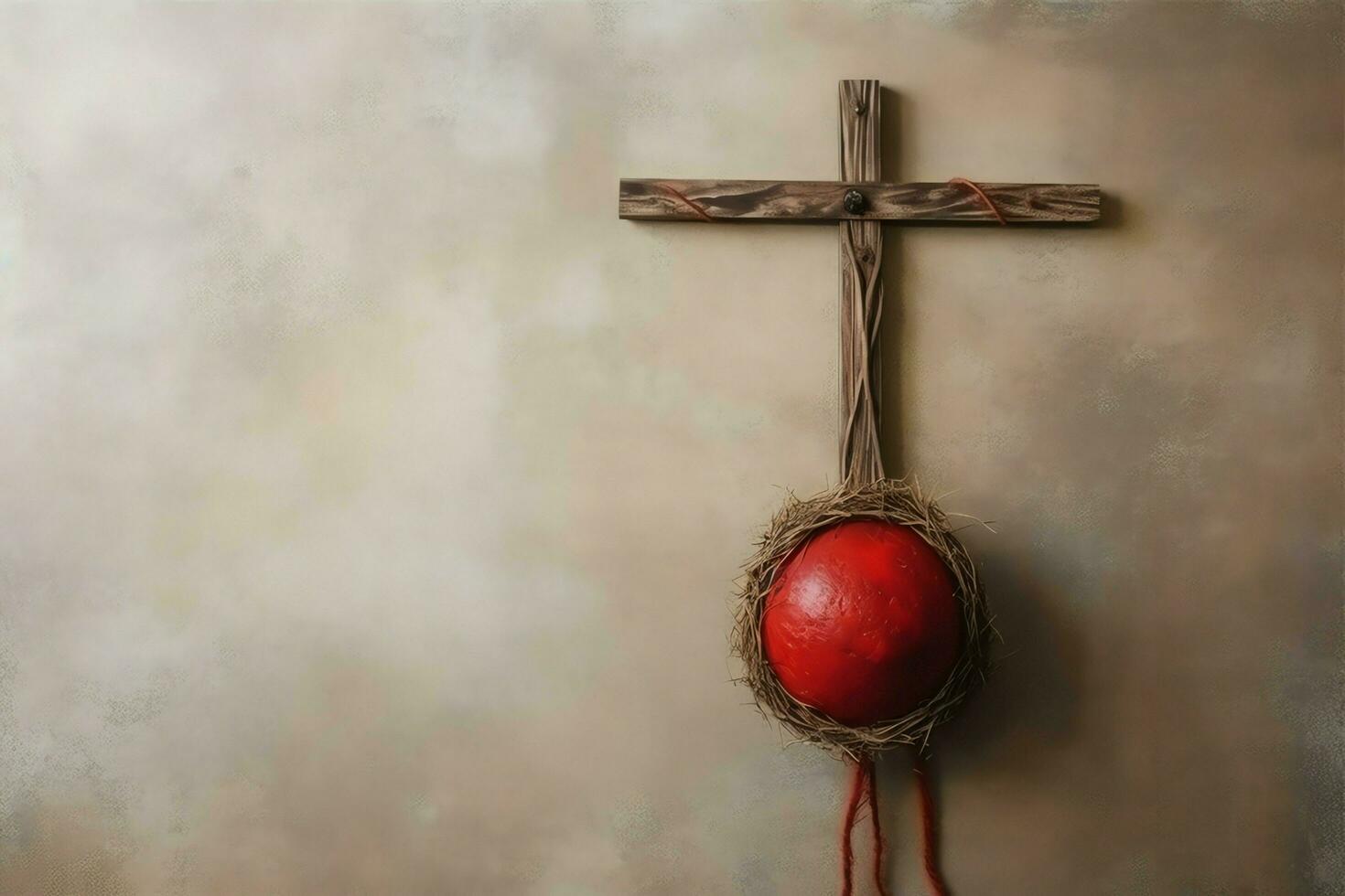 Happy good friday celebration concept with crown of thorns, bible, christian cross and copy space concept by AI Generated photo