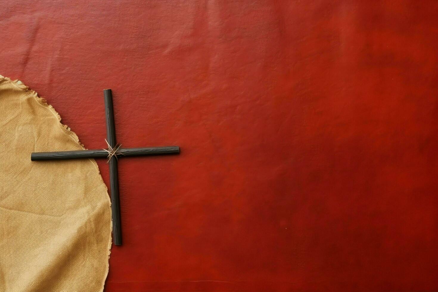 Happy good friday celebration concept with crown of thorns, bible, christian cross and copy space concept by AI Generated photo