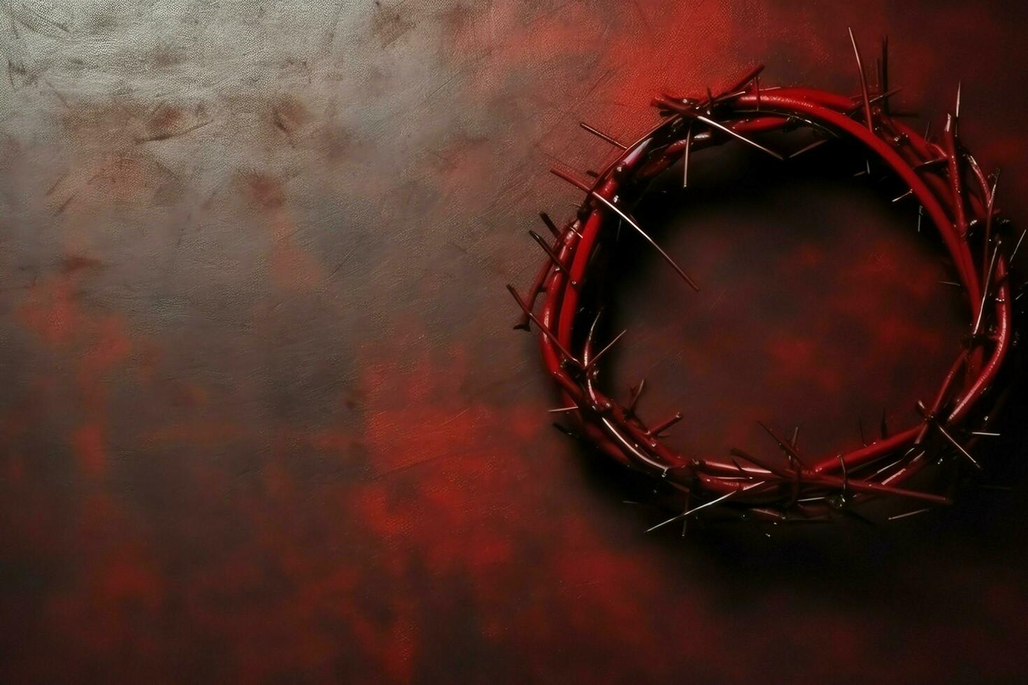 Happy good friday celebration concept with crown of thorns, bible, christian cross and copy space concept by AI Generated photo