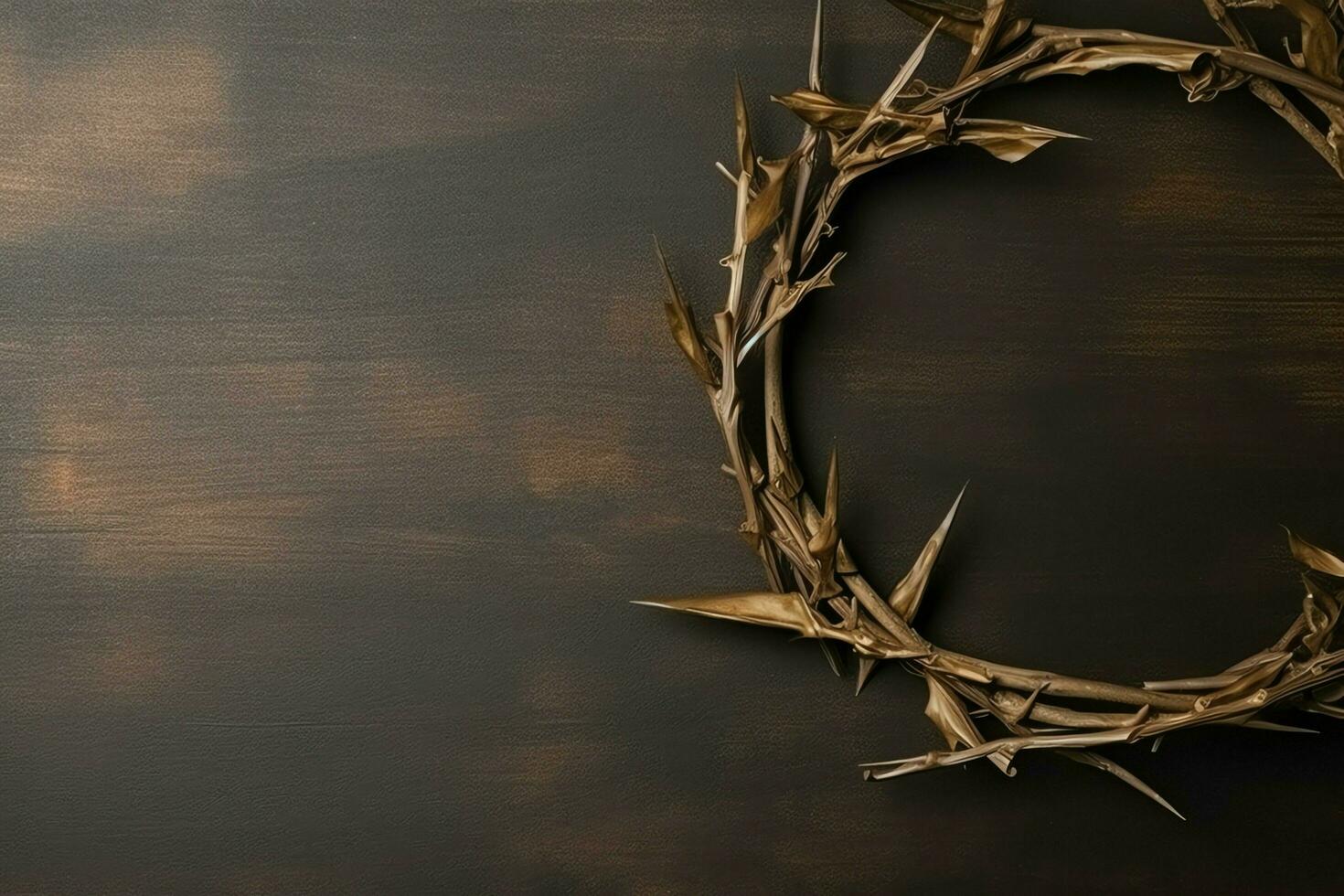 Happy good friday celebration concept with crown of thorns, bible, christian cross and copy space concept by AI Generated photo