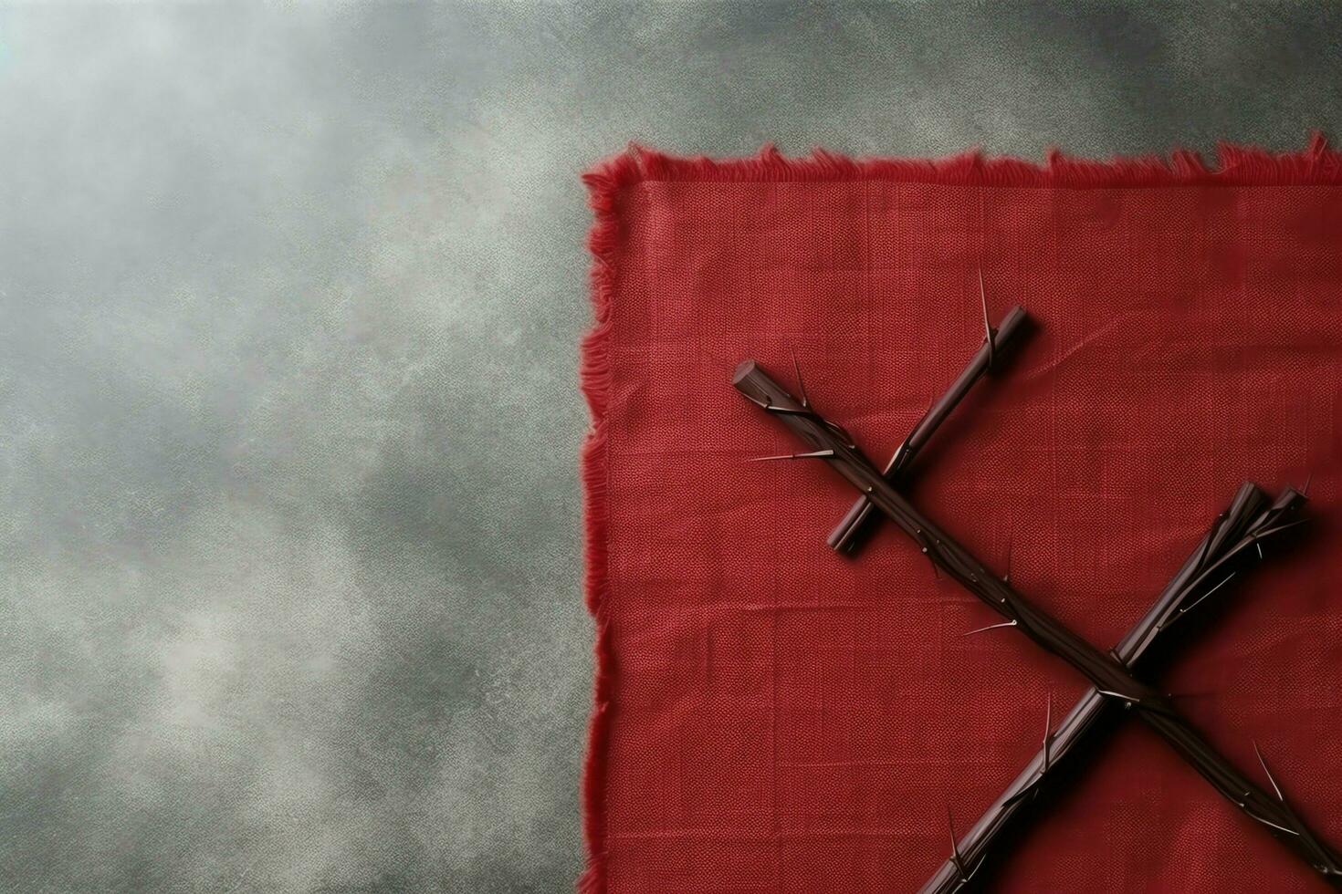 Happy good friday celebration concept with crown of thorns, bible, christian cross and copy space concept by AI Generated photo