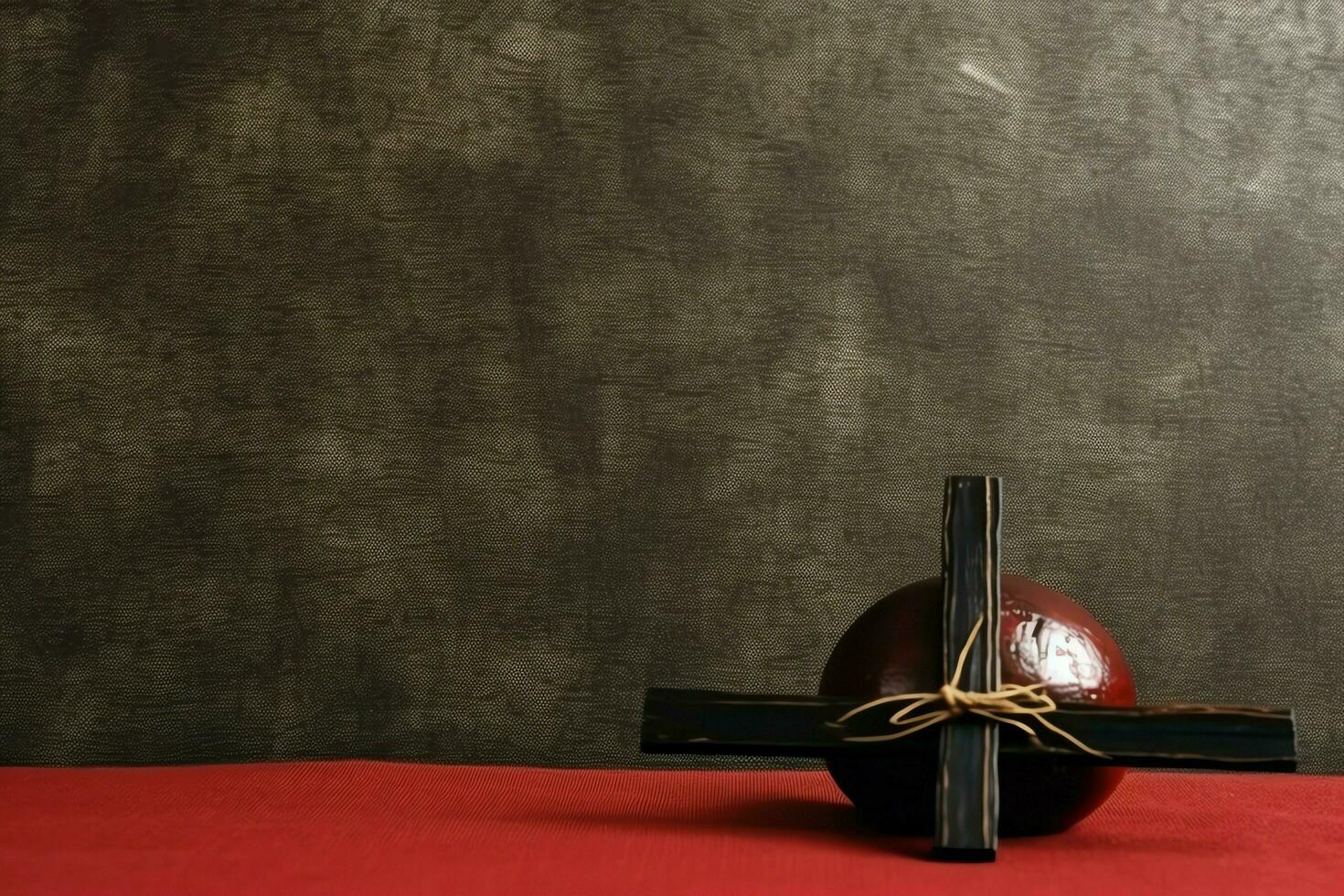 Happy good friday celebration concept with crown of thorns, bible, christian cross and copy space concept by AI Generated photo