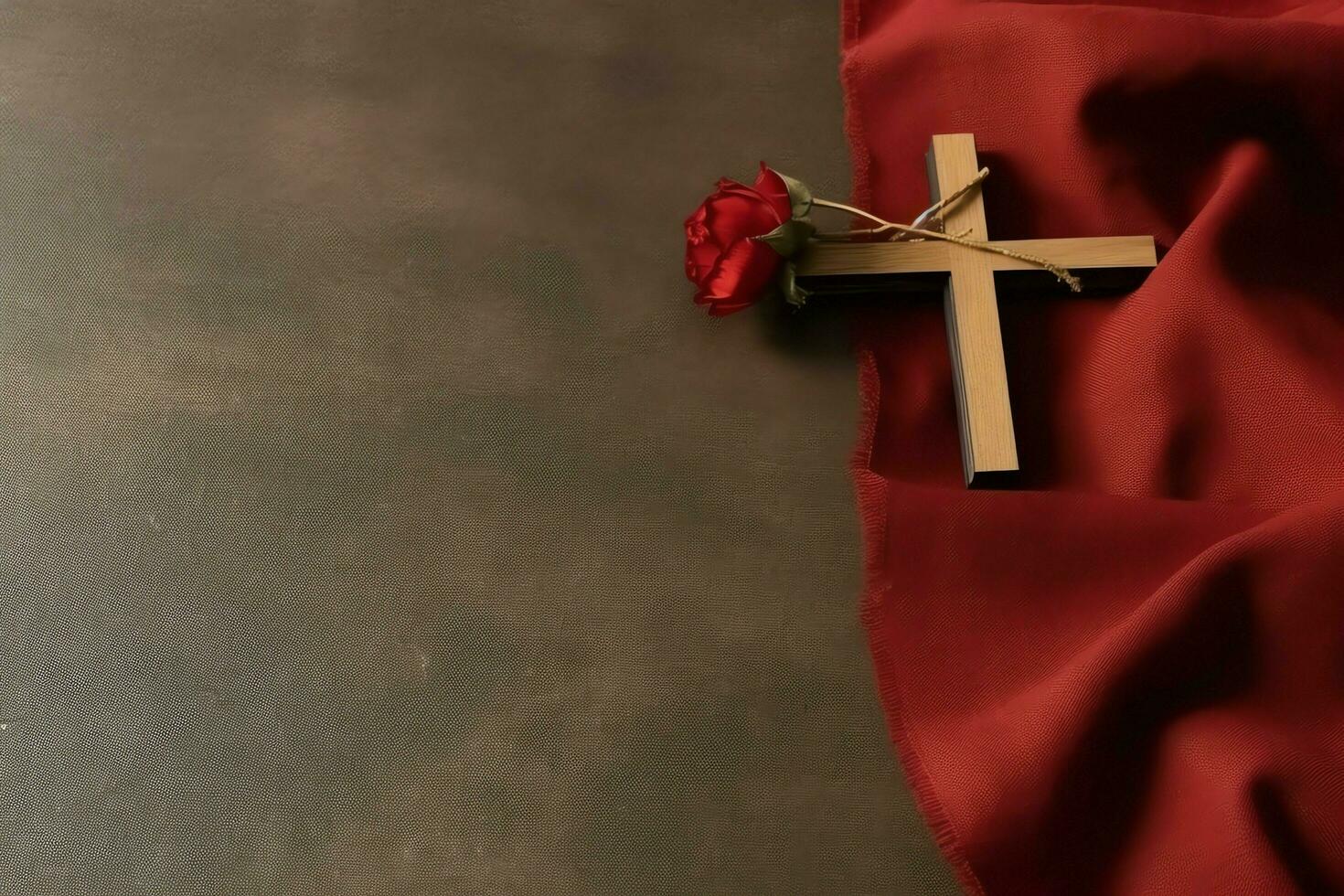 Happy good friday celebration concept with crown of thorns, bible, christian cross and copy space concept by AI Generated photo