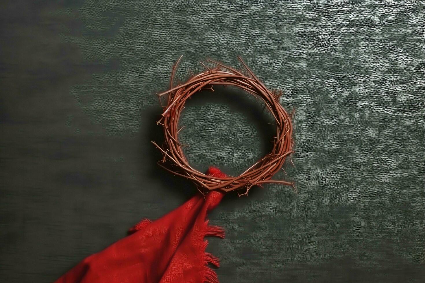 Happy good friday celebration concept with crown of thorns, bible, christian cross and copy space concept by AI Generated photo