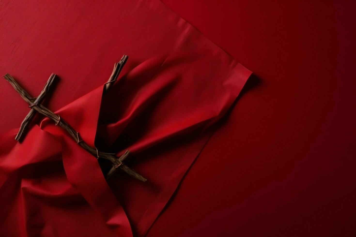 Happy good friday celebration concept with crown of thorns, bible, christian cross and copy space concept by AI Generated photo
